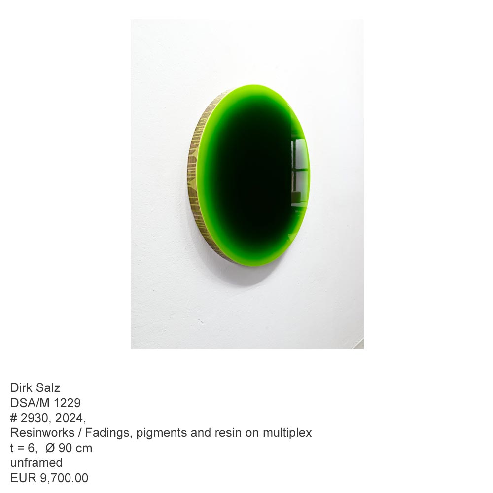 Depp Green Resin works and Fadings, pigments and resin on multiplex - Art Gallery London Avivson